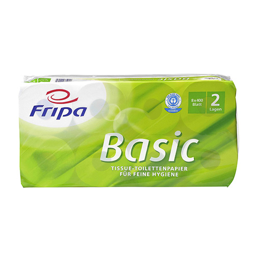 Product foto van Toiletpapier tissue wit set van 8 400 bladen