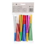 Product foto van Trompetjes assorti kleuren metallic set van 6