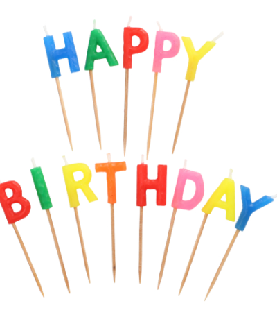 Product foto van Verjaardagskaarsjes Happy Birthday 8cm