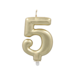 Product foto van Verjaardagskaarsjes met houder goud 5 stuks