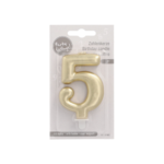 Product foto van Verjaardagskaarsjes met houder goud 5 stuks