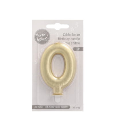 Product foto van Verjaardagskaarsjes met houder goud 7cm