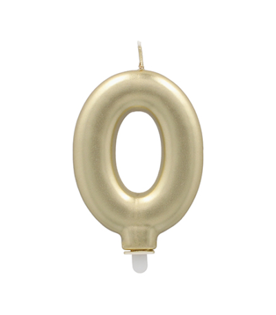 Product foto van Verjaardagskaarsjes met houder goud 7cm