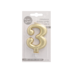 Product foto van Verjaardagskaarsjes met houder goud set van 3