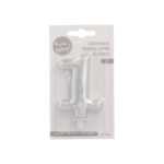 Product foto van Verjaardagskaarsjes met houder zilver 1st