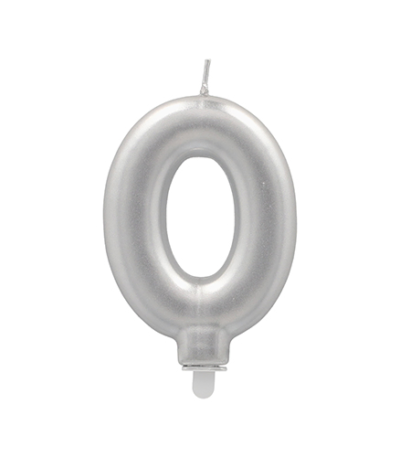 Product foto van Verjaardagskaarsjes met houder zilver 7cm