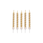 Product foto van Verjaardagskaarsjes op houder goud 12 stuks