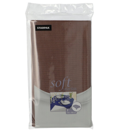 Product foto van Vlies Tafelkleed bruin 120x180cm soft selection