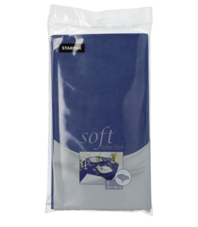 Product foto van Vlies Tafelkleed donkerblauw 120x180 cm soft selection
