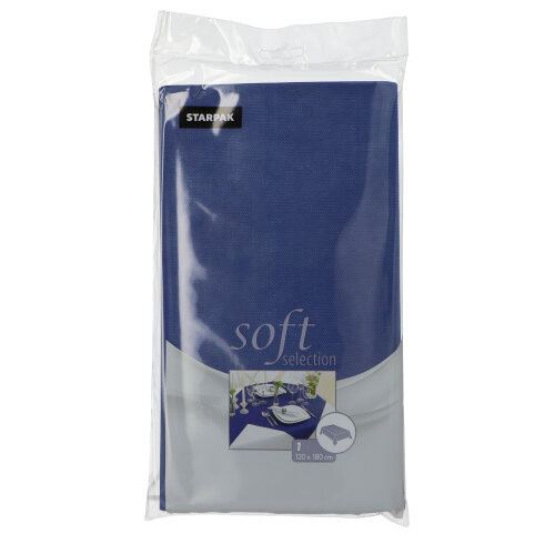 Product foto van Vlies Tafelkleed donkerblauw 120x180 cm soft selection