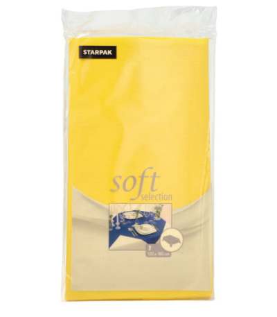 Product foto van Vlies Tafelkleed geel 120x180 cm soft selection