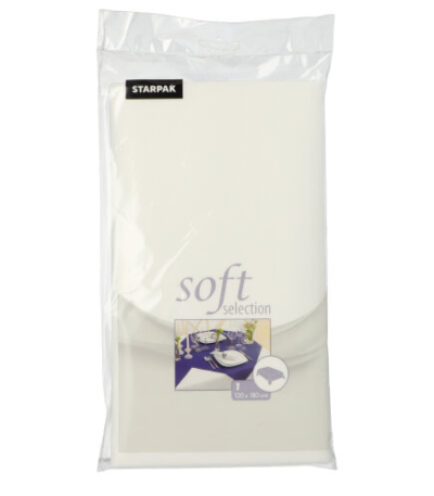 Product foto van Vlies Tafelkleed wit 120x180cm soft selection