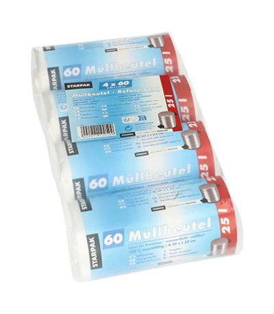 Product foto van Vuilniszakken HDPE transparant 25l set van 240