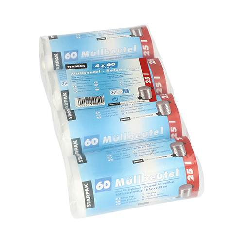 Product foto van Vuilniszakken HDPE transparant 25l set van 240