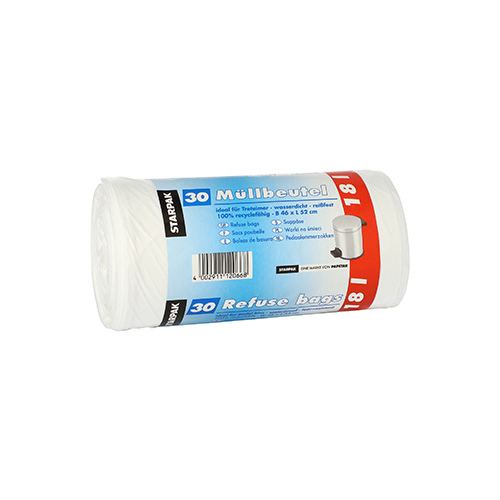 Product foto van Vuilniszakken LDPE wit set van 30 18L