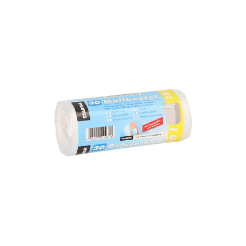 Product foto van Vuilzakken HDPE transparant met handgreep set van 30
