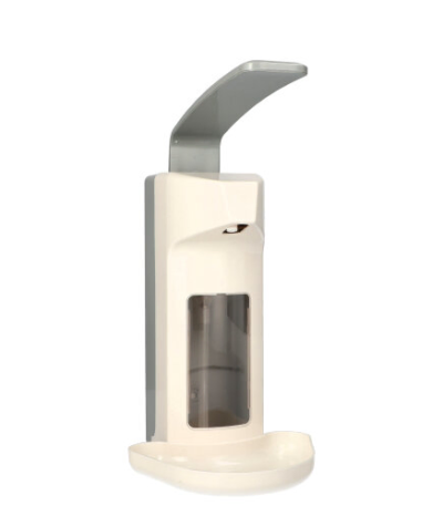 Product foto van Zeepdispenser wandmontage wit Kunststof 500ml met lekbak