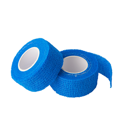 Product foto van Zelfklevende pleisters/bandages blauw 2 rollen 5m