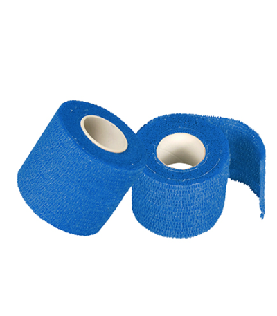 Product foto van Zelfklevende pleisters/bandages blauw set van 6 5m x 5cm