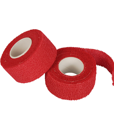 Product foto van Zelfklevende pleisters/bandages rood set van 9 5m x 2