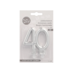 Product foto van Zilveren jubileumkaarsen met houder 7cm set van 40