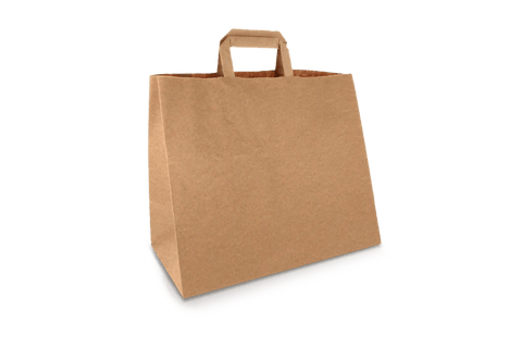 Product foto van Papieren tassen Extra groot kraft 90 gr. 32+22x34cm