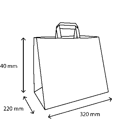 Product foto van Papieren tassen Extra groot kraft 90 gr. 32+22x34cm