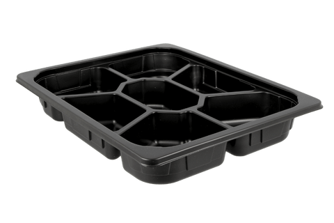 Product foto van PP tray 1/2 Gastro 7-vaks Zwart 50mm