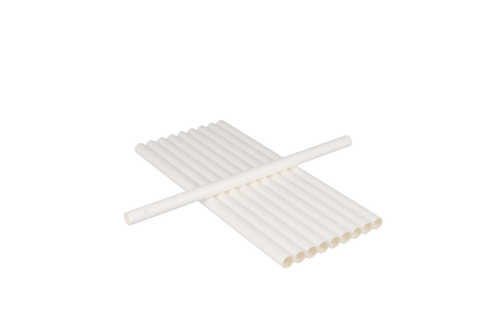 Product foto van Papieren rietjes wit 210x10mm