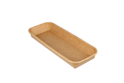 Product foto van Sushi tray karton TA-02 + deksel 220x90x25 Kraft