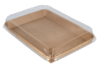 Product foto van Sushi tray karton TA-11 + deksel 255x180x25 Kraft