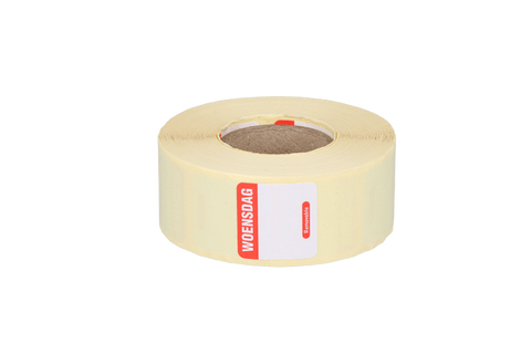 Product foto van Daglabel WOENSDAG 25x25mm rood (HACCP)