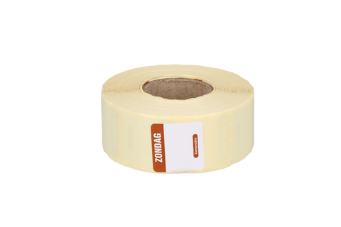 Product foto van Daglabel ZONDAG 25x25mm bruin (HACCP)