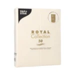 Product foto van Servetten champagne 40x30 cm met bestekvouw set van 50 ROYAL Collection