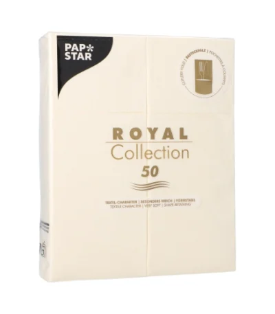 Product foto van Servetten champagne 40x30 cm met bestekvouw set van 50 ROYAL Collection