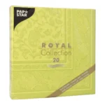Product foto van Servetten lime 1/4 vouw 40 cm x 40 cm set van 20 Royal Collection Ornaments