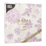 Product foto van Servetten paars 40x40 cm 1/4 vouw set van 20 ROYAL Collection Flowers