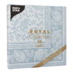 Product foto van Servetten papier arctisch blauw 1/4 vouw 40 cm × 40 cm set van 20 Royal Collection Ornaments