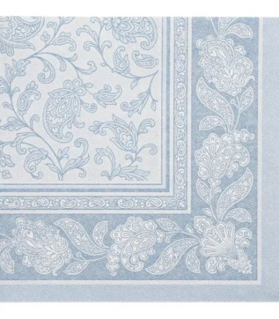 Product foto van Servetten papier arctisch blauw 1/4 vouw 40 cm × 40 cm set van 20 Royal Collection Ornaments