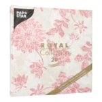 Product foto van Servetten papier bordeaux 40x40 cm 1/4 vouw set van 20 ROYAL Collection Flowers