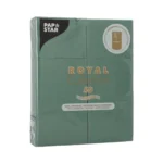 Product foto van Servetten papier donkergroen 40 cm x 30 cm met bestekvouw set van 50 ROYAL Collection