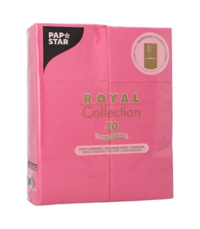 Product foto van Servetten papier fuchsia 40x30 cm set van 50 ROYAL Collection