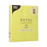 Product foto van Servetten papier lime set van 50 ROYAL Collection met bestekvouw