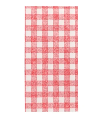 Product foto van Servetten papier rood 1/8 vouw 40x40 cm set van 50 Vichy Karo