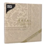 Product foto van Servetten zand 1/4 vouw 40x40 cm ROYAL Collection set van 20