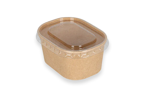 Product foto van Sausbakjes 250ml 108mm rechthoekig kraft