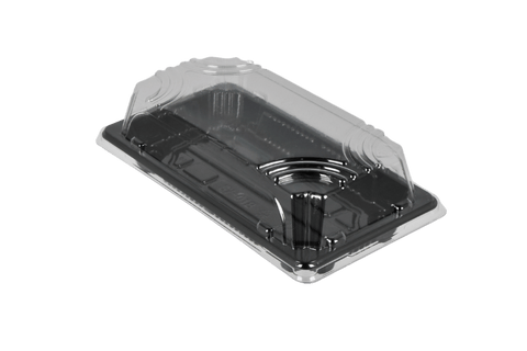 Product foto van Sushi tray SY-01 + deksel 164x88x20mm Zwart