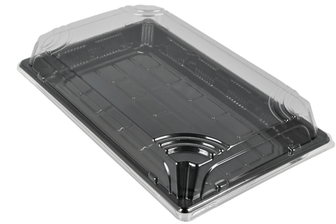 Product foto van Sushi tray SY-09 + deksel 237x145x20mm Zwart