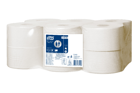 Product foto van Tork® T2 Mini Jumbo Toiletpapier 2-laags 12x170m Advanced Wit (120280)