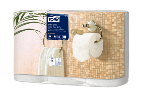Product foto van Tork® T4 Extra Zacht Traditioneel Toiletpapier 4-laags 42x150 vellen Premium Wit (110406)